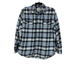 Jachs Blue Plaid Long Sleeve Button Up Flannel Shirt Size XL Mens